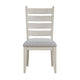 Wen Dining Side Chair Set of 2 | Gray Cushion | Ladder Back | White