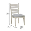 Wen Dining Side Chair Set of 2 | Gray Cushion | Ladder Back | White