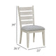 Wen Dining Side Chair Set of 2 | Gray Cushion | Ladder Back | White