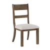 Kin Dining Side Chair Set of 2 | Gray Cushion | Brown Open Panel Back