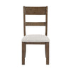 Kin Dining Side Chair Set of 2 | Gray Cushion | Brown Open Panel Back
