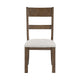 Kin Dining Side Chair Set of 2 | Gray Cushion | Brown Open Panel Back