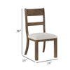 Kin Dining Side Chair Set of 2 | Gray Cushion | Brown Open Panel Back