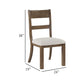Kin Dining Side Chair Set of 2 | Gray Cushion | Brown Open Panel Back