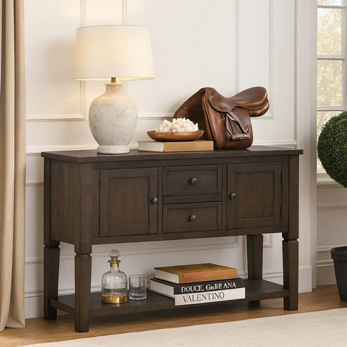 Vicy Sideboard Server | 2 Drawers & Cabinets | Espresso Brown 54"