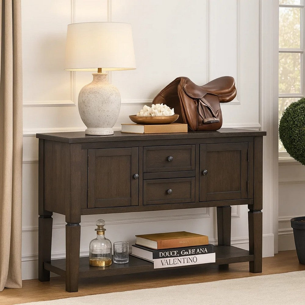 Vicy Sideboard Server | 2 Drawers & Cabinets | Espresso Brown 54"