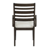 Vicy Dining Arm Chair Set of 2 | Beige Cushion | Ladder Back Espresso Brown