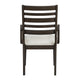 Vicy Dining Arm Chair Set of 2 | Beige Cushion | Ladder Back Espresso Brown