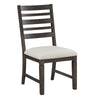 Vicy Dining Side Chair Set of 2 | Beige Cushion | Espresso Brown