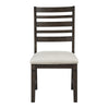 Vicy Dining Side Chair Set of 2 | Beige Cushion | Espresso Brown