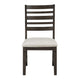Vicy Dining Side Chair Set of 2 | Beige Cushion | Espresso Brown