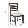 Vicy Dining Side Chair Set of 2 | Beige Cushion | Espresso Brown