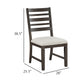 Vicy Dining Side Chair Set of 2 | Beige Cushion | Espresso Brown