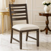 Vicy Dining Side Chair Set of 2 | Beige Cushion | Espresso Brown