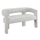 Mez Dining Bench with Sculptural Back | Gray Boucle Upholstery | 55"