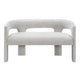 Mez Dining Bench with Sculptural Back | Gray Boucle Upholstery | 55"