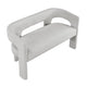 Mez Dining Bench with Sculptural Back | Gray Boucle Upholstery | 55"