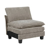 Duby Armless Chair | Black Faux Wood Legs | Dark Pewter Gray Chenille