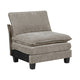 Duby Armless Chair | Black Faux Wood Legs | Dark Pewter Gray Chenille