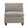 Duby Armless Chair | Black Faux Wood Legs | Dark Pewter Gray Chenille