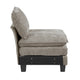 Duby Armless Chair | Black Faux Wood Legs | Dark Pewter Gray Chenille