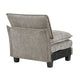 Duby Armless Chair | Black Faux Wood Legs | Dark Pewter Gray Chenille