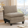 Duby Armless Chair | Black Faux Wood Legs | Dark Pewter Gray Chenille