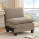Duby Armless Chair | Black Faux Wood Legs | Dark Pewter Gray Chenille
