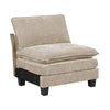 Duby Armless Chair | Black Faux Wood Legs | Taupe Gray Chenille