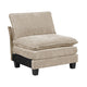 Duby Armless Chair | Black Faux Wood Legs | Taupe Gray Chenille