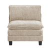 Duby Armless Chair | Black Faux Wood Legs | Taupe Gray Chenille