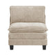 Duby Armless Chair | Black Faux Wood Legs | Taupe Gray Chenille