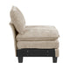 Duby Armless Chair | Black Faux Wood Legs | Taupe Gray Chenille