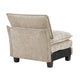 Duby Armless Chair | Black Faux Wood Legs | Taupe Gray Chenille