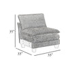 Duby Armless Chair | Black Faux Wood Legs | Taupe Gray Chenille