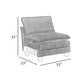 Duby Armless Chair | Black Faux Wood Legs | Taupe Gray Chenille