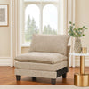 Duby Armless Chair | Black Faux Wood Legs | Taupe Gray Chenille
