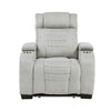 Reny Manual Reclining Chair w Cup Holders | Light Gray Microfiber