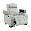Reny Manual Reclining Chair w Cup Holders | Light Gray Microfiber