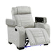 Reny Manual Reclining Chair w Cup Holders | Light Gray Microfiber
