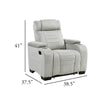 Reny Manual Reclining Chair w Cup Holders | Light Gray Microfiber
