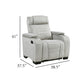 Reny Manual Reclining Chair w Cup Holders | Light Gray Microfiber