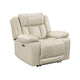 Hem Power Reclining Chair w LED & USB Ports | Beige Faux Leather