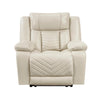 Hem Power Reclining Chair w LED & USB Ports | Beige Faux Leather