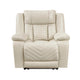 Hem Power Reclining Chair w LED & USB Ports | Beige Faux Leather
