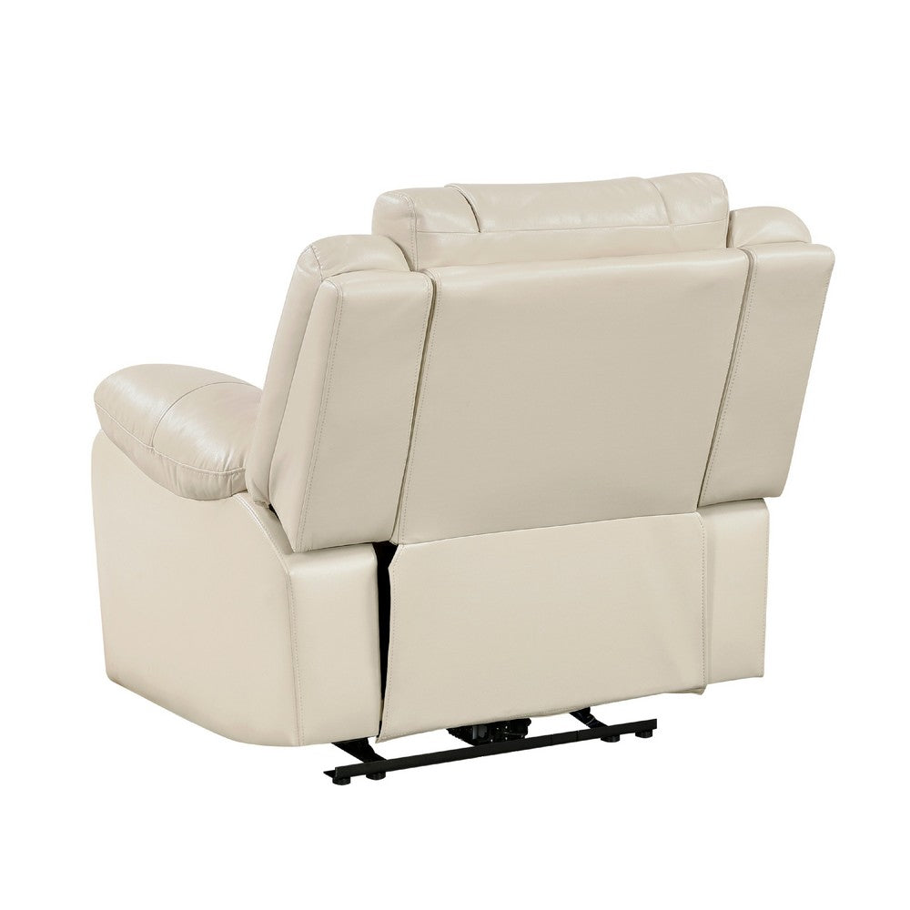 Hem Power Reclining Chair w LED & USB Ports | Beige Faux Leather