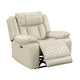 Hem Power Reclining Chair w LED & USB Ports | Beige Faux Leather