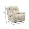 Hem Power Reclining Chair w LED & USB Ports | Beige Faux Leather