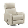 Sery Swivel Glider Manual Reclining Chair w Pull Handle | Beige Leather