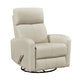 Sery Swivel Glider Manual Reclining Chair w Pull Handle | Beige Leather